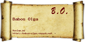 Babos Olga névjegykártya